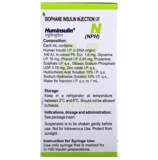 huminsulin n 100iu vial 10 ml